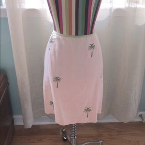 HAROLD’s Palm tree print linen skirt